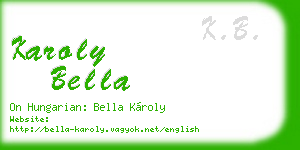 karoly bella business card